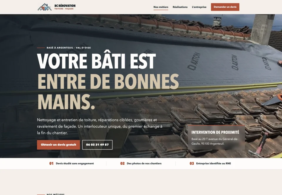 Aperçu du site BC Renovation